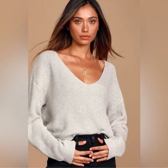Lulus Sweaters - Lulus Feel It Still Gray Knit Sweater, Small